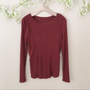 NWOT Forever 21 Ribbed Long Sleeve Top with Criss Cross Sides